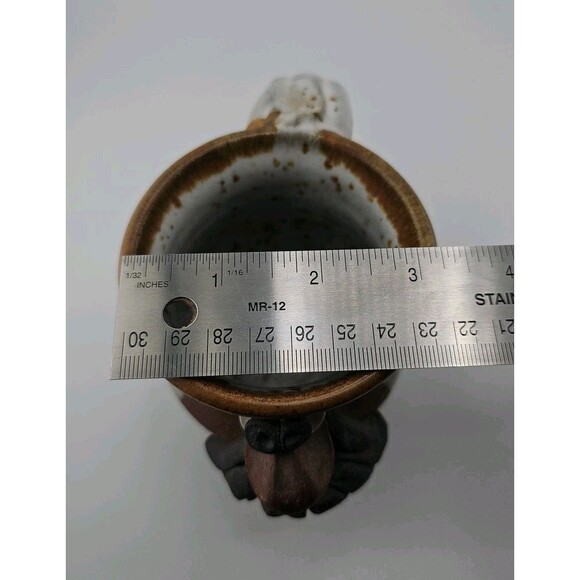 VTG MMS Mahon Ugly FD Funny Face Stoneware Pottery Mug Mustache Signed - Picture 10 of 14